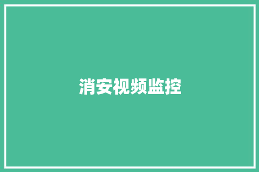 消安视频监控