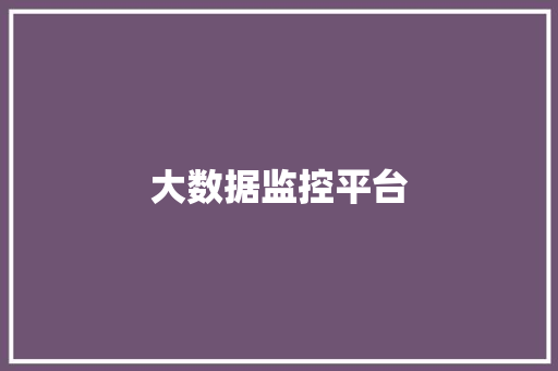 大数据监控平台