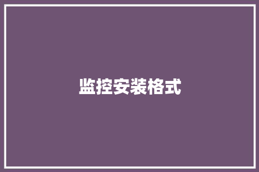 监控安装格式,格式转换器mp3免费。