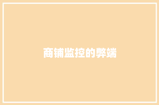 商铺监控的弊端