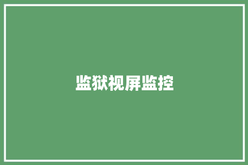 监狱视屏监控,监控安装公司。