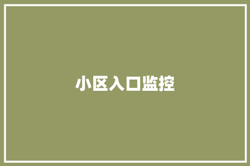小区入口监控