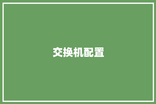 交换机配置,配置电脑主机清单。