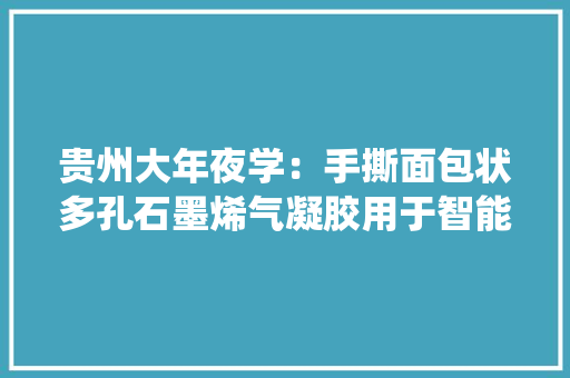 贵州大年夜学：手撕面包状多孔石墨烯气凝胶用于智能传感系统等