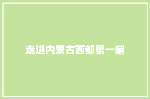 走进内蒙古西部第一哨