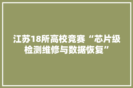江苏18所高校竞赛“芯片级检测维修与数据恢复”