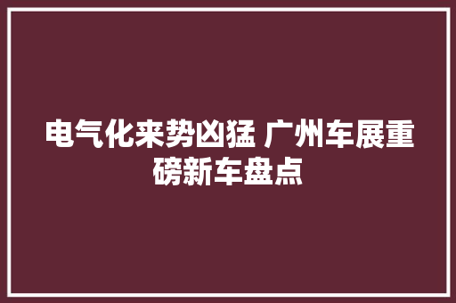 电气化来势凶猛 广州车展重磅新车盘点