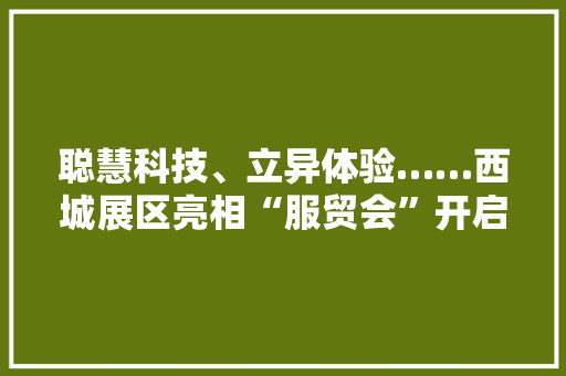 聪慧科技、立异体验……西城展区亮相“服贸会”开启中国式新生活