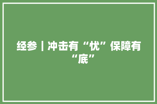 经参｜冲击有“忧”保障有“底”