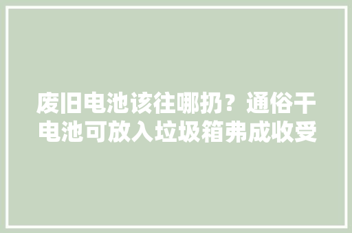 废旧电池该往哪扔？通俗干电池可放入垃圾箱弗成收受接收类