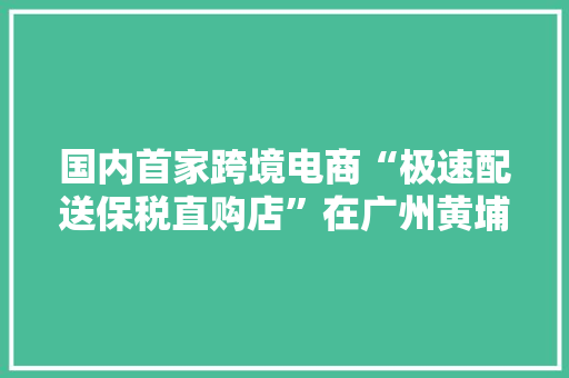 国内首家跨境电商“极速配送保税直购店”在广州黄埔开业