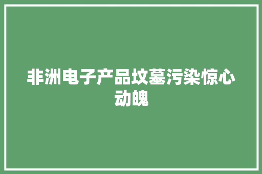 非洲电子产品坟墓污染惊心动魄