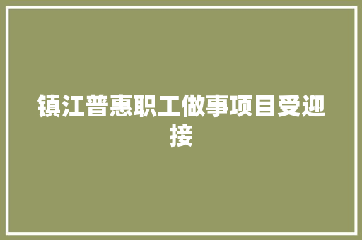 镇江普惠职工做事项目受迎接