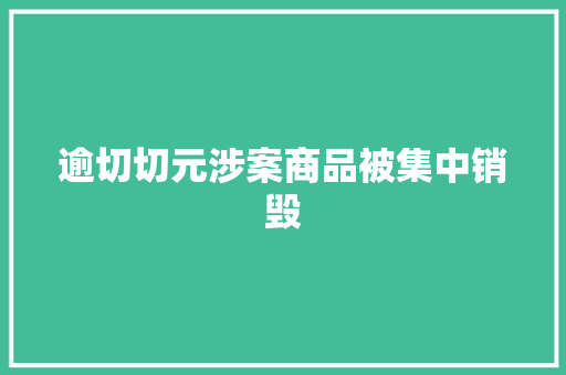 逾切切元涉案商品被集中销毁
