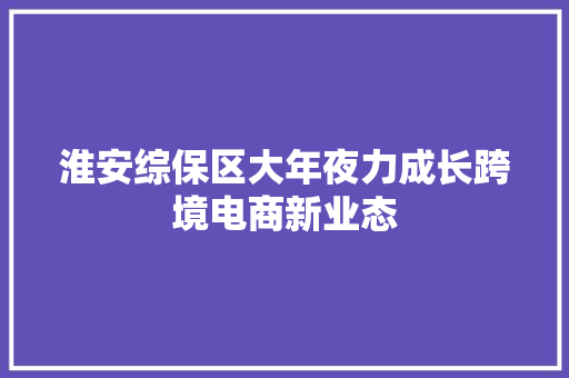 淮安综保区大年夜力成长跨境电商新业态