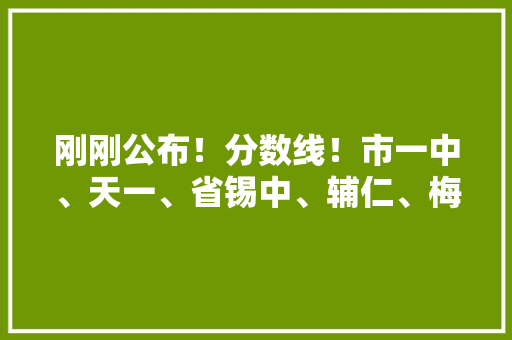 刚刚公布！分数线！市一中、天一、省锡中、辅仁、梅村、太高…