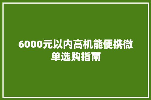 6000元以内高机能便携微单选购指南
