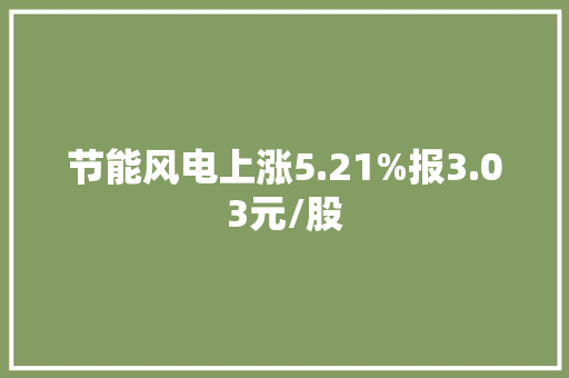 节能风电上涨5.21%报3.03元/股