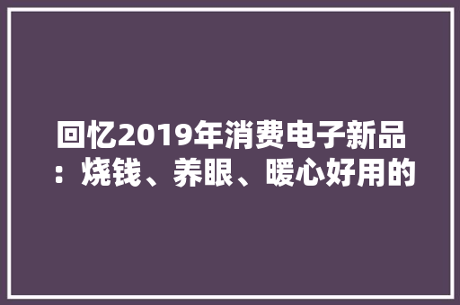 回忆2019年消费电子新品：烧钱、养眼、暖心好用的产品都在这了