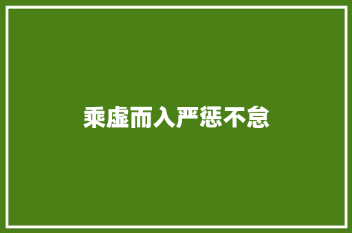 乘虚而入严惩不怠