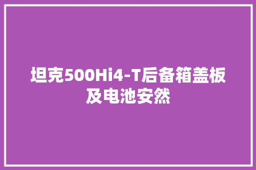 坦克500Hi4-T后备箱盖板及电池安然