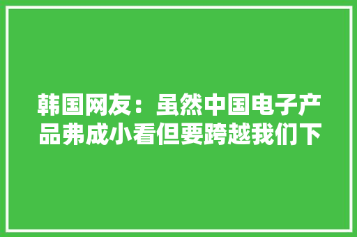 韩国网友：虽然中国电子产品弗成小看但要跨越我们下辈子吧！