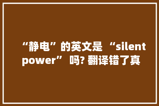 “静电”的英文是 “silent power” 吗? 翻译错了真难堪！