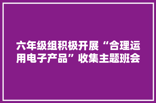 六年级组积极开展“合理运用电子产品”收集主题班会课活动