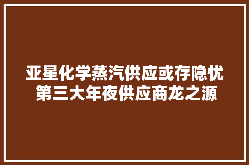 亚星化学蒸汽供应或存隐忧 第三大年夜供应商龙之源被控虚开增值税专用发票