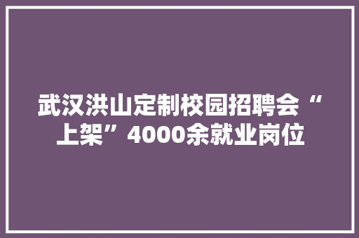 武汉洪山定制校园招聘会“上架”4000余就业岗位