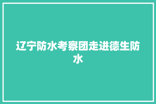 辽宁防水考察团走进德生防水