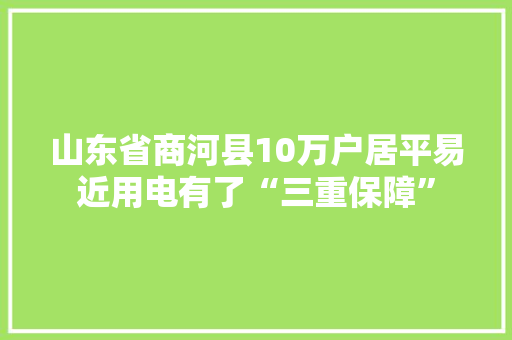 山东省商河县10万户居平易近用电有了“三重保障”