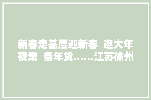 新春走基层迎新春  逛大年夜集  备年货……江苏徐州年味正浓