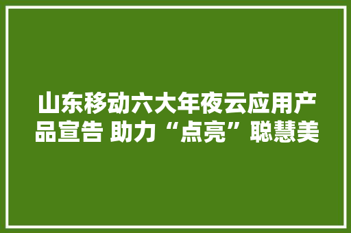 山东移动六大年夜云应用产品宣告 助力“点亮”聪慧美好生活