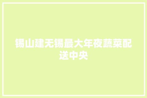 锡山建无锡最大年夜蔬菜配送中央