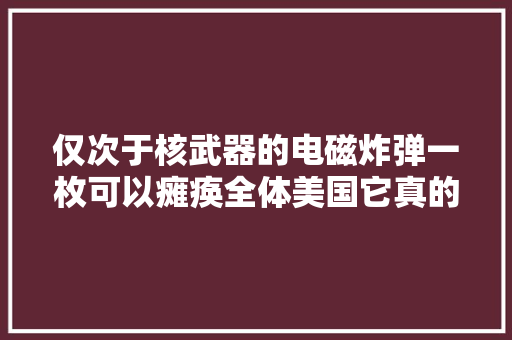 仅次于核武器的电磁炸弹一枚可以瘫痪全体美国它真的存在吗？