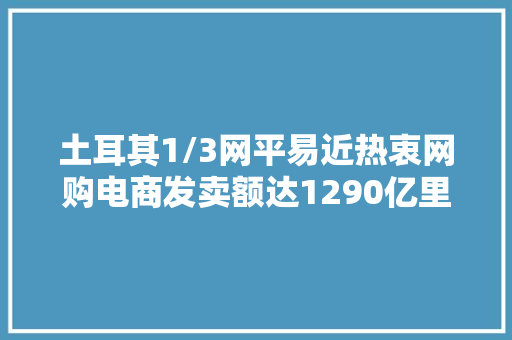土耳其1/3网平易近热衷网购电商发卖额达1290亿里拉