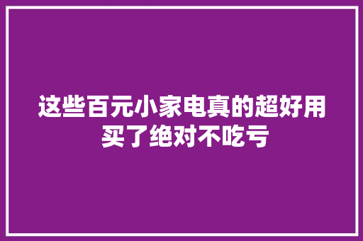 这些百元小家电真的超好用 买了绝对不吃亏