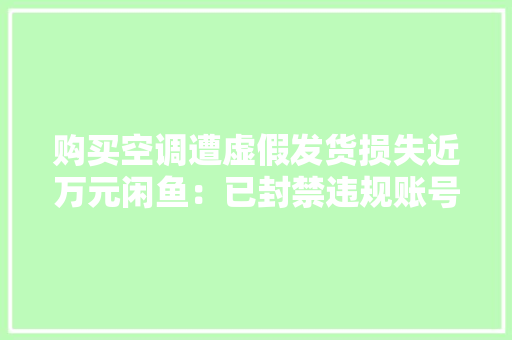 购买空调遭虚假发货损失近万元闲鱼：已封禁违规账号建议报警