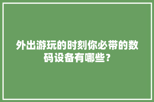 外出游玩的时刻你必带的数码设备有哪些？