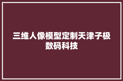 三维人像模型定制天津子极数码科技