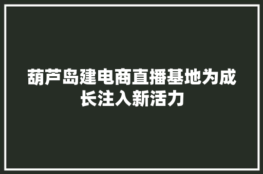 葫芦岛建电商直播基地为成长注入新活力