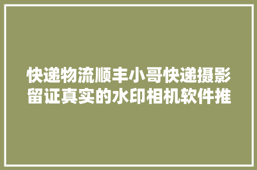 快递物流顺丰小哥快递摄影留证真实的水印相机软件推荐
