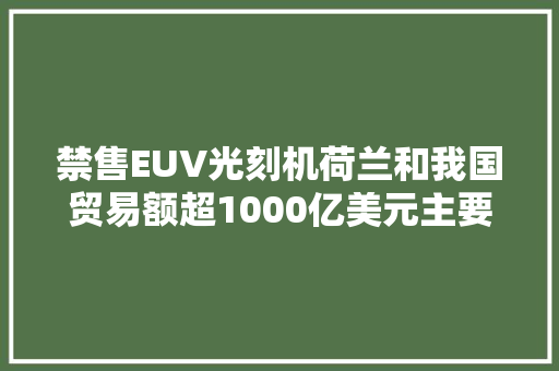 禁售EUV光刻机荷兰和我国贸易额超1000亿美元主要出口什么？
