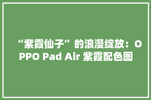 “紫霞仙子”的浪漫绽放：OPPO Pad Air 紫霞配色图赏