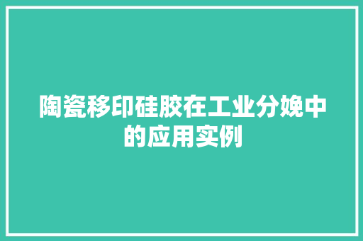 陶瓷移印硅胶在工业分娩中的应用实例
