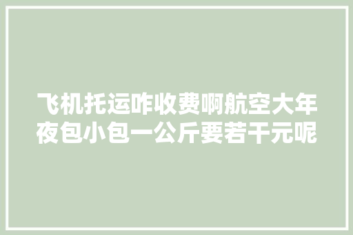 飞机托运咋收费啊航空大年夜包小包一公斤要若干元呢？