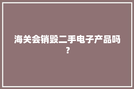 海关会销毁二手电子产品吗？