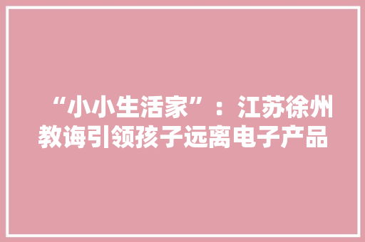 “小小生活家”：江苏徐州教诲引领孩子远离电子产品走红收集！