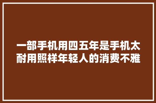 一部手机用四五年是手机太耐用照样年轻人的消费不雅观改变了！